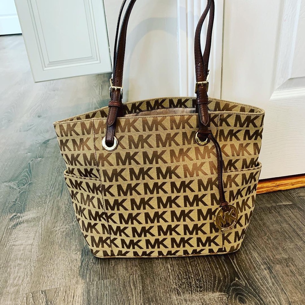 Michael Kors fabric logo tote bag